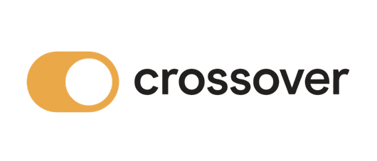 Crossover logo with a stylized orange and black design beside the word 'crossover' in black text.