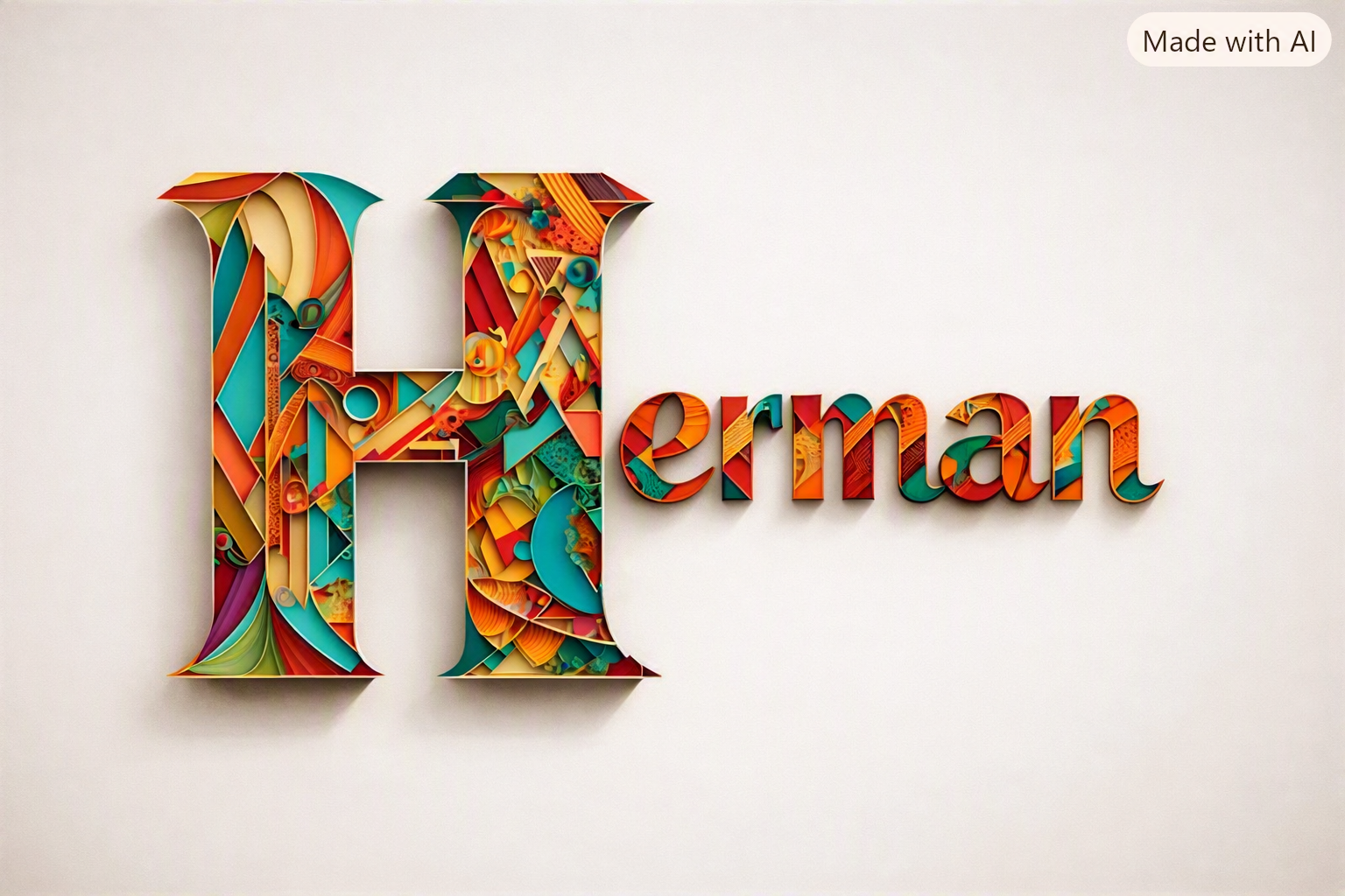 A decorative pattern representing a student's name on a plain white background.