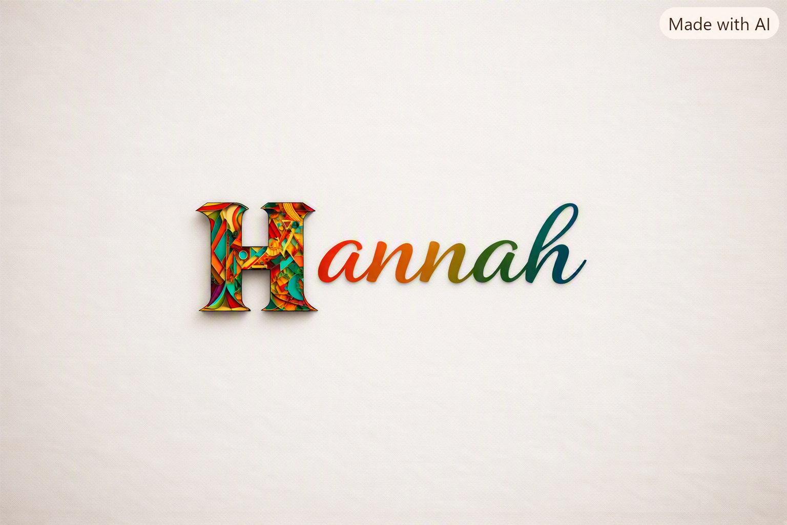 Colorful, artistic text spelling 'Hannah' on a white background.