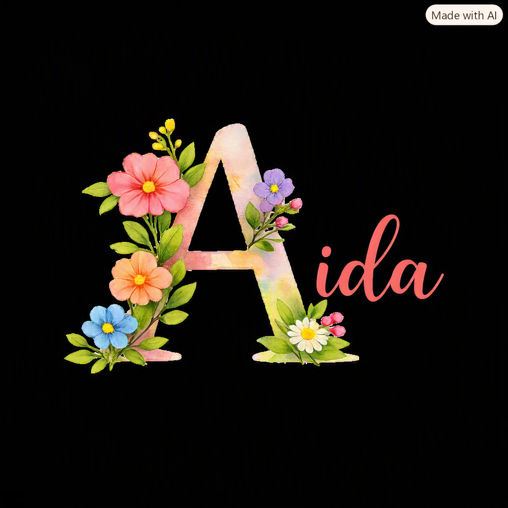 A decorative pattern representing a student's name on a black background.