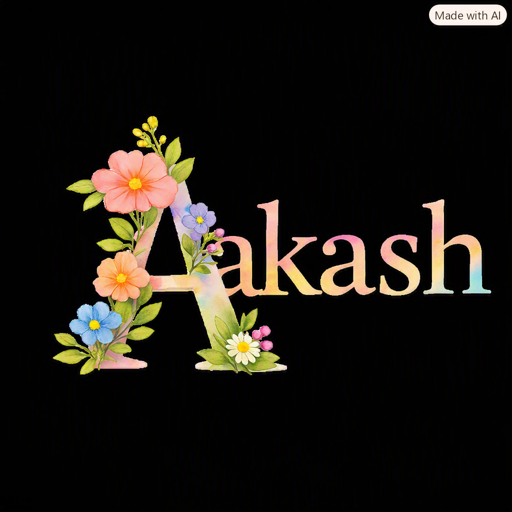 A decorative pattern representing a student's name on a black background.
