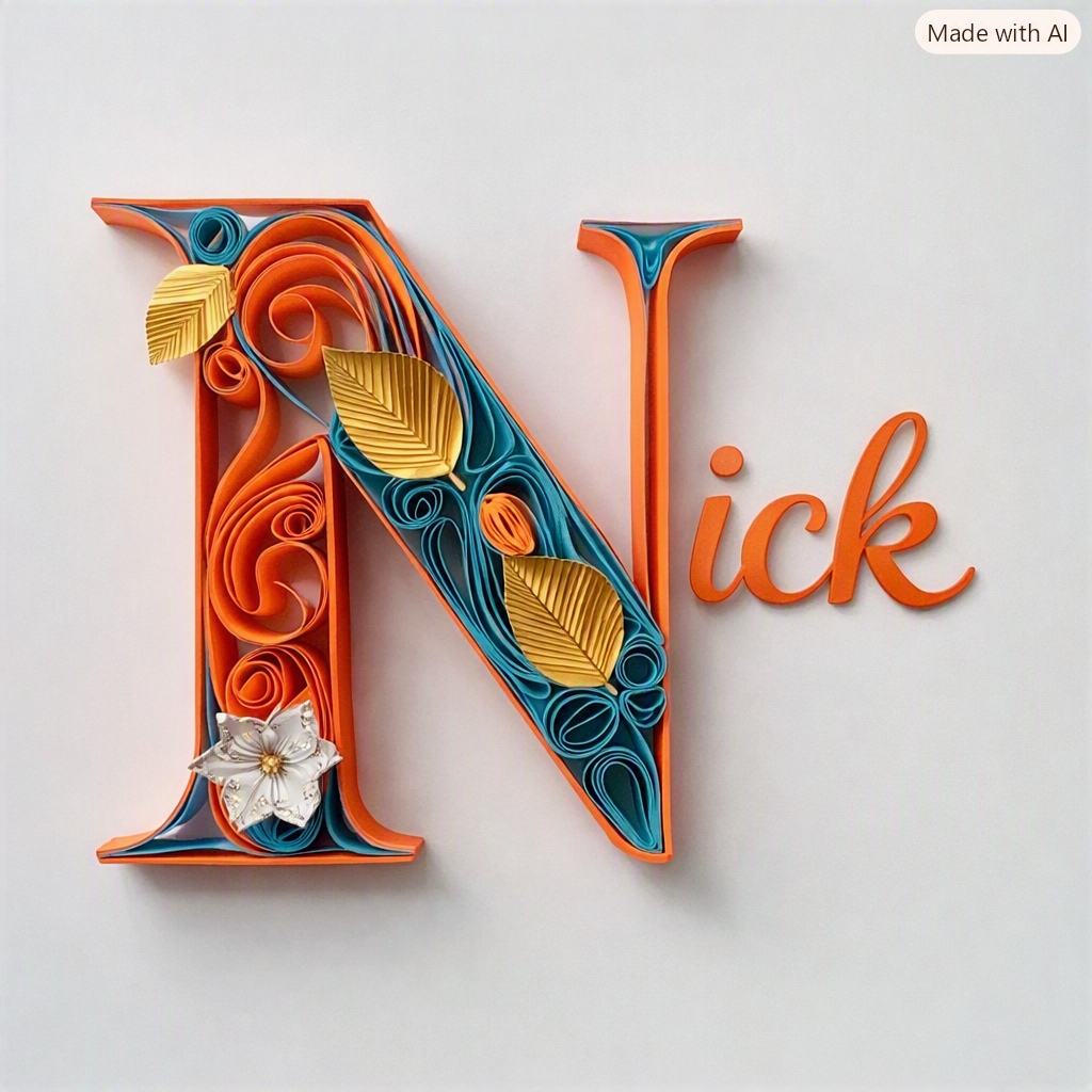 A decorative pattern representing a student's name on a plain light background.