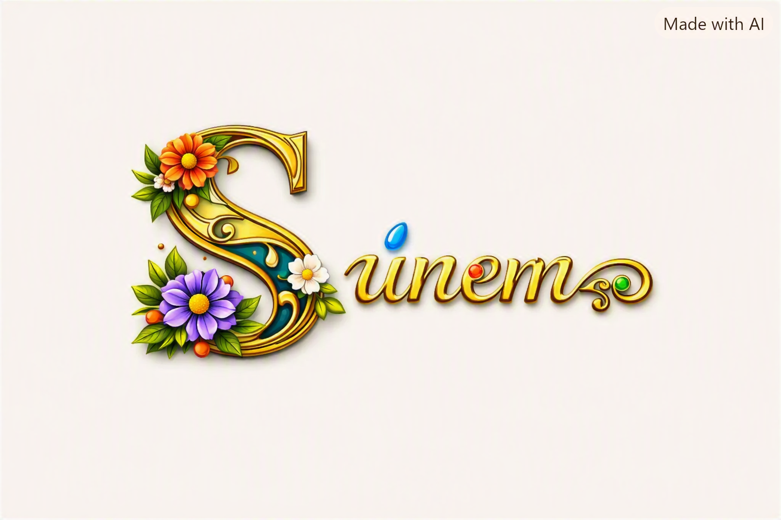 A decorative pattern representing a student's name set against a light background.