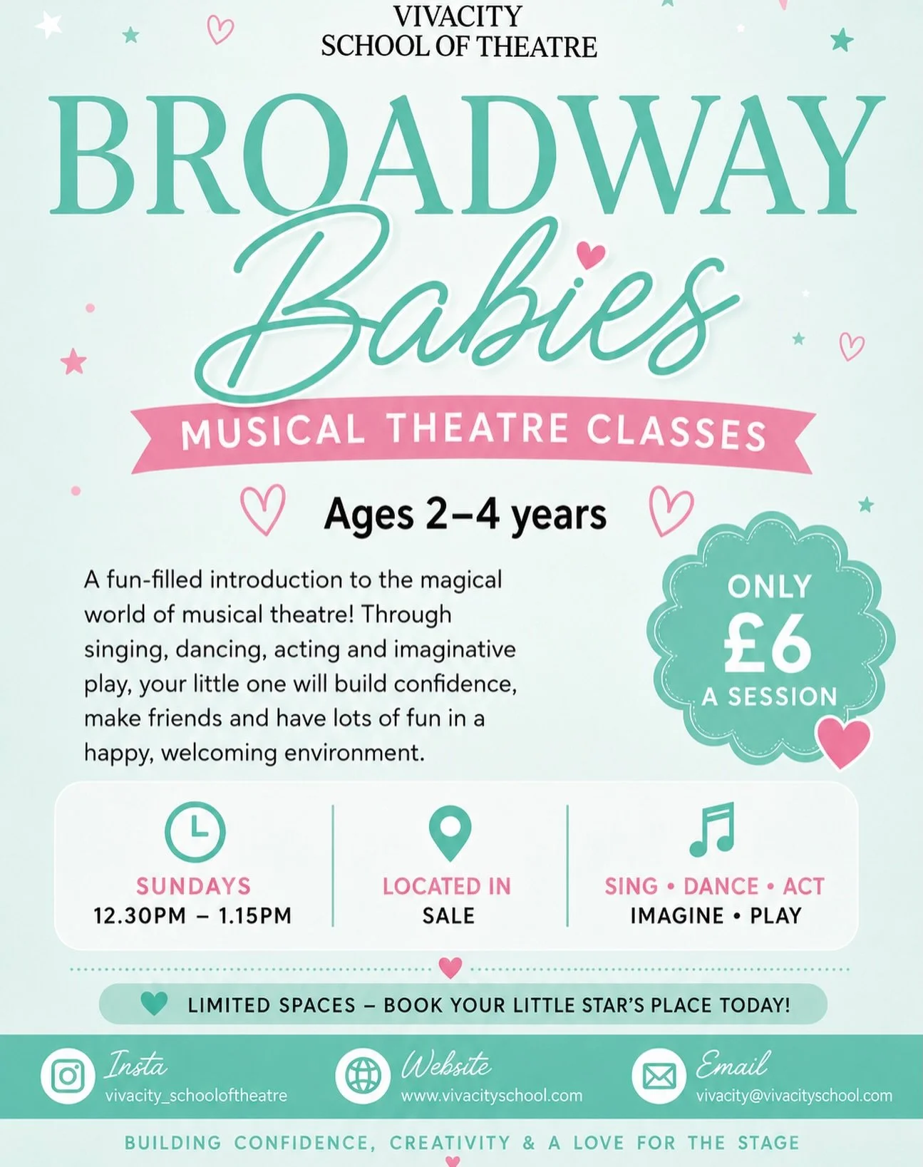 ✨🎭 INTRODUCING&hellip; BROADWAY BABIES! 🎭✨

Is your little one aged 2&ndash;4 a born performer? 💕 Then this is the class for them!

🎶 SING
💃 DANCE
🎭 ACT
🌟 IMAGINE &amp; PLAY

Our brand-new Broadway Babies classes are designed especially for li