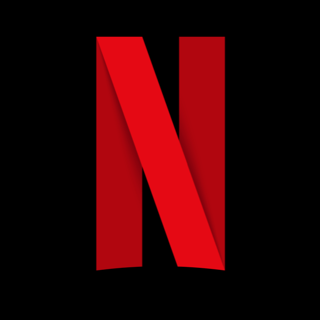 Netflix logo in red and black.
