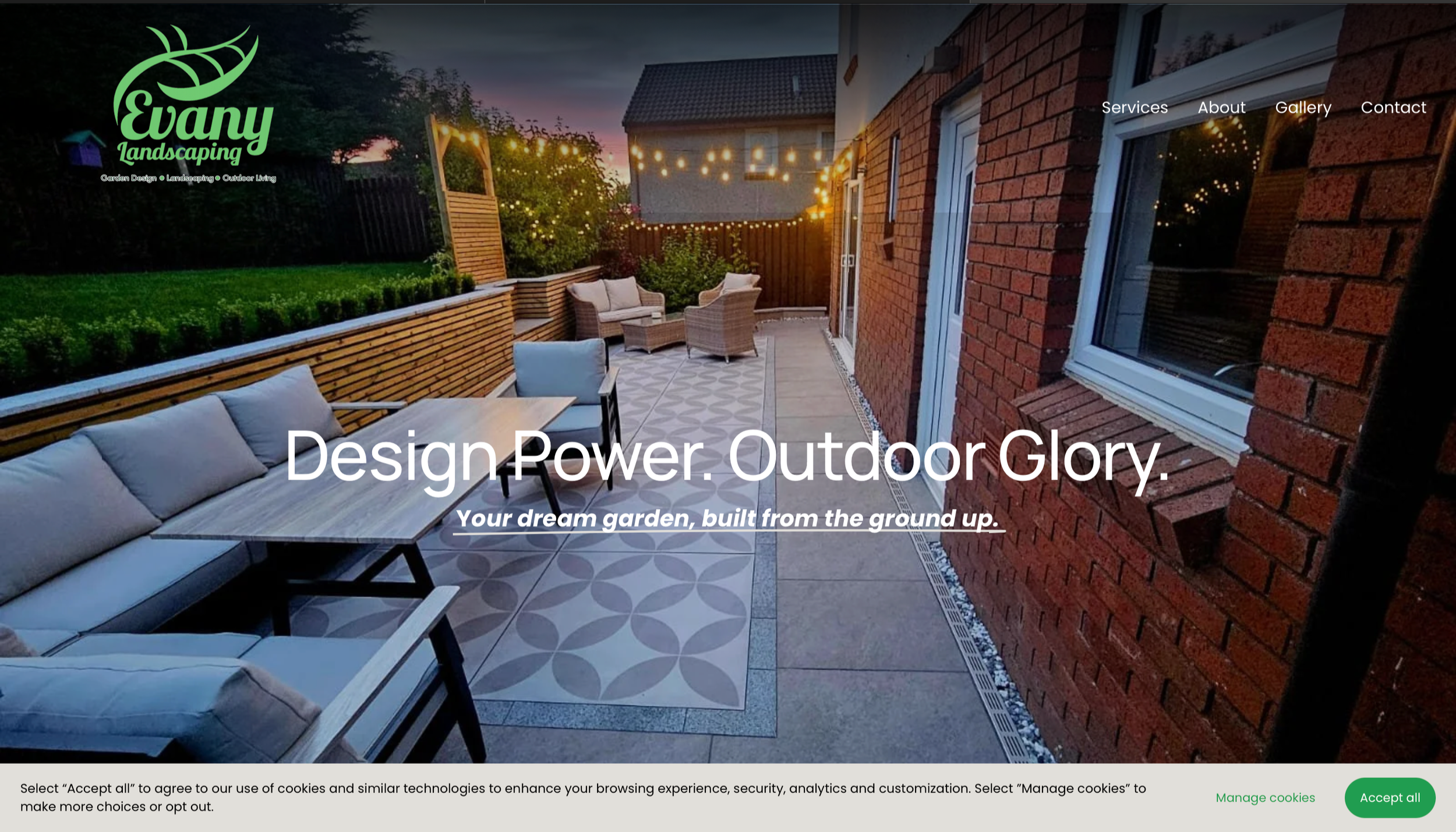 Evany Landscaping home page
