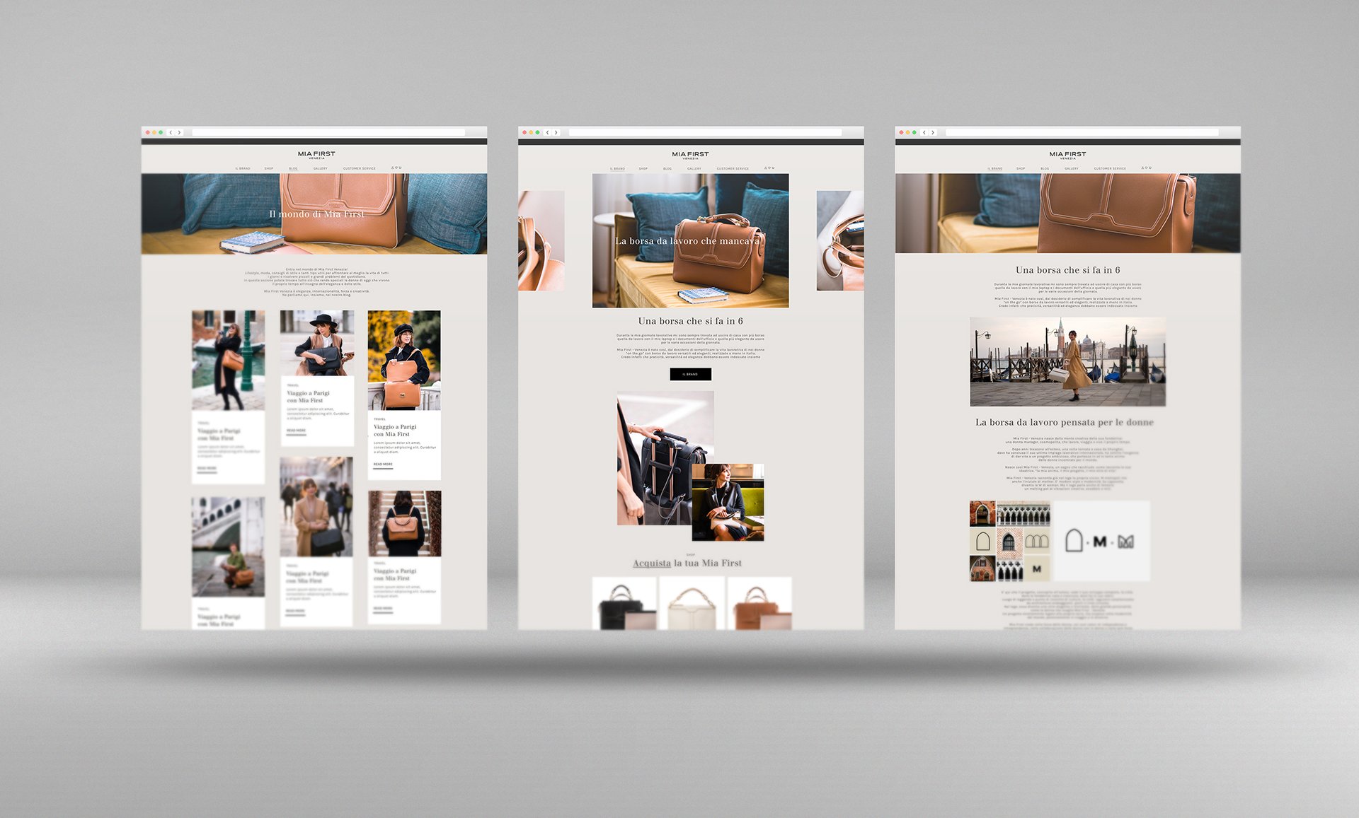 Mia First Venezia - layout sito