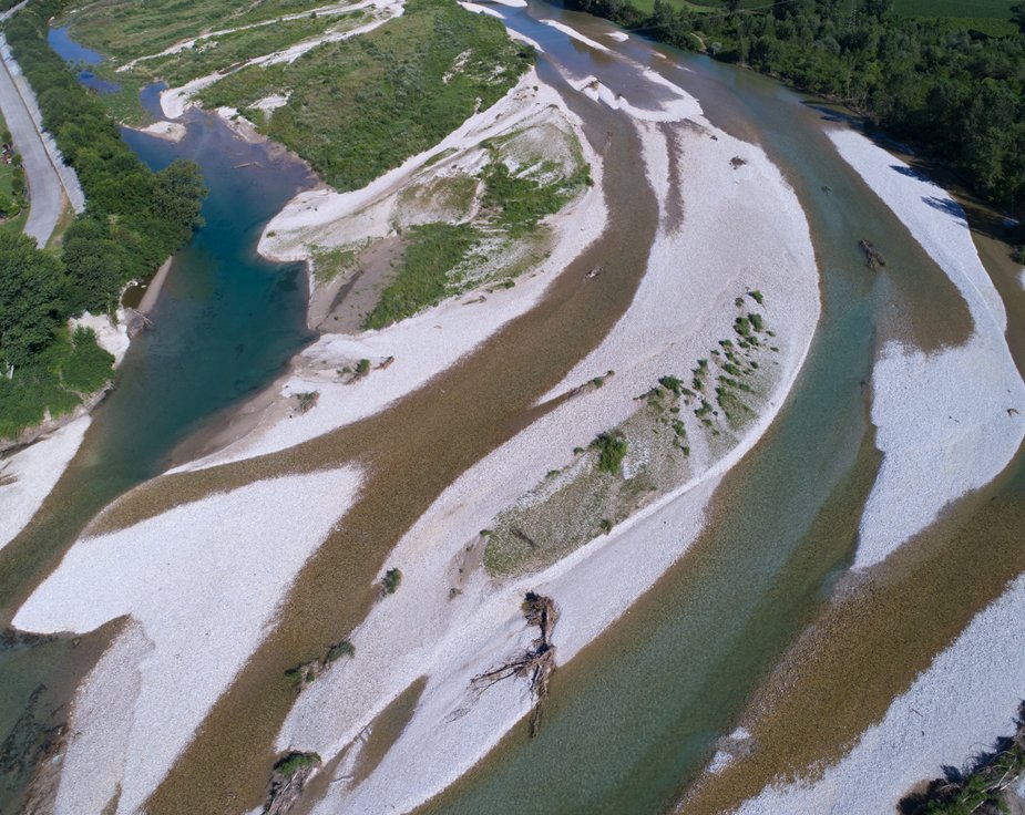 fiume piave vista aerea