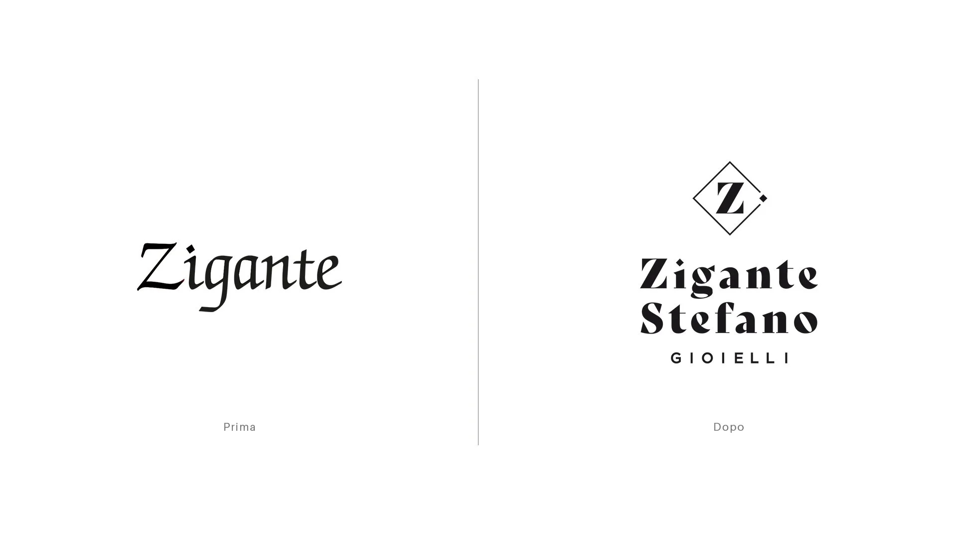 Prima e Dopo del logo Zigante Stefano Gioielli