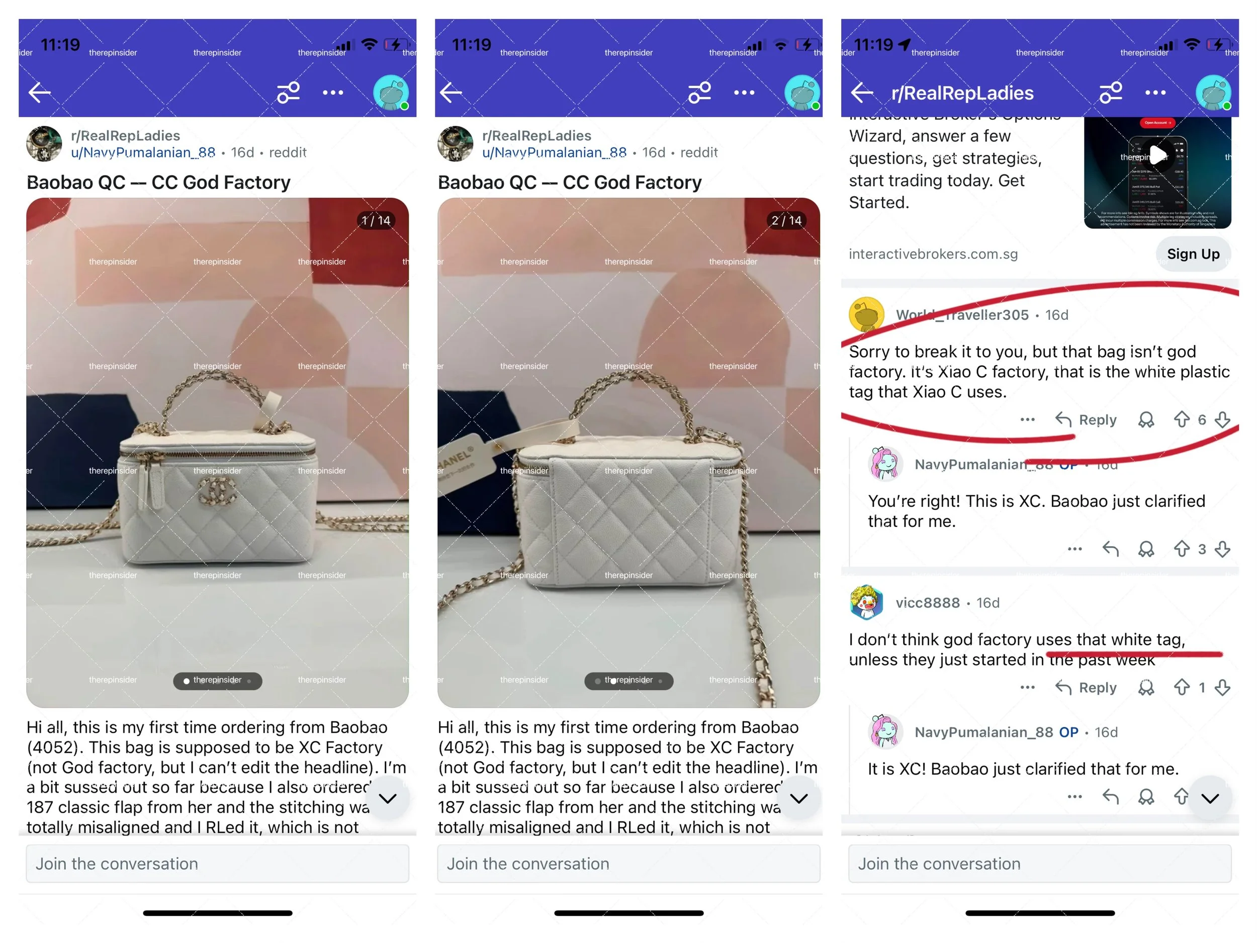 Misconceptions in the luxury replica market: Buyers debating factory origin based on unreliable hangtags on Reddit"