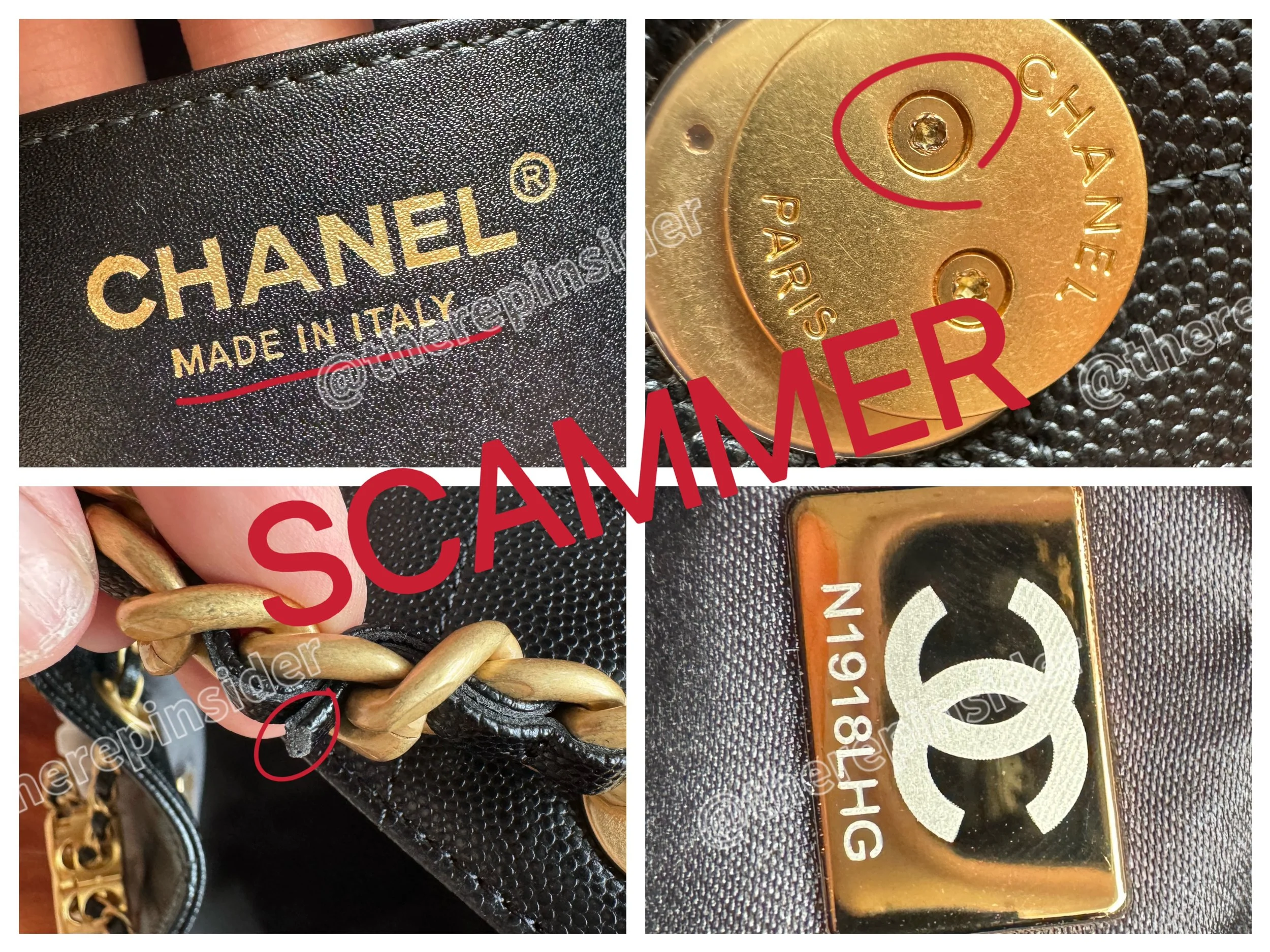 Poor quality replica handbag bait and switch scam example⁠