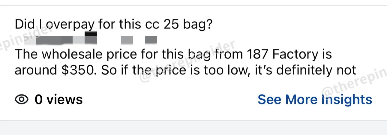 Reddit rep subreddit comment deleted for revealing 187 factory wholesale price⁠