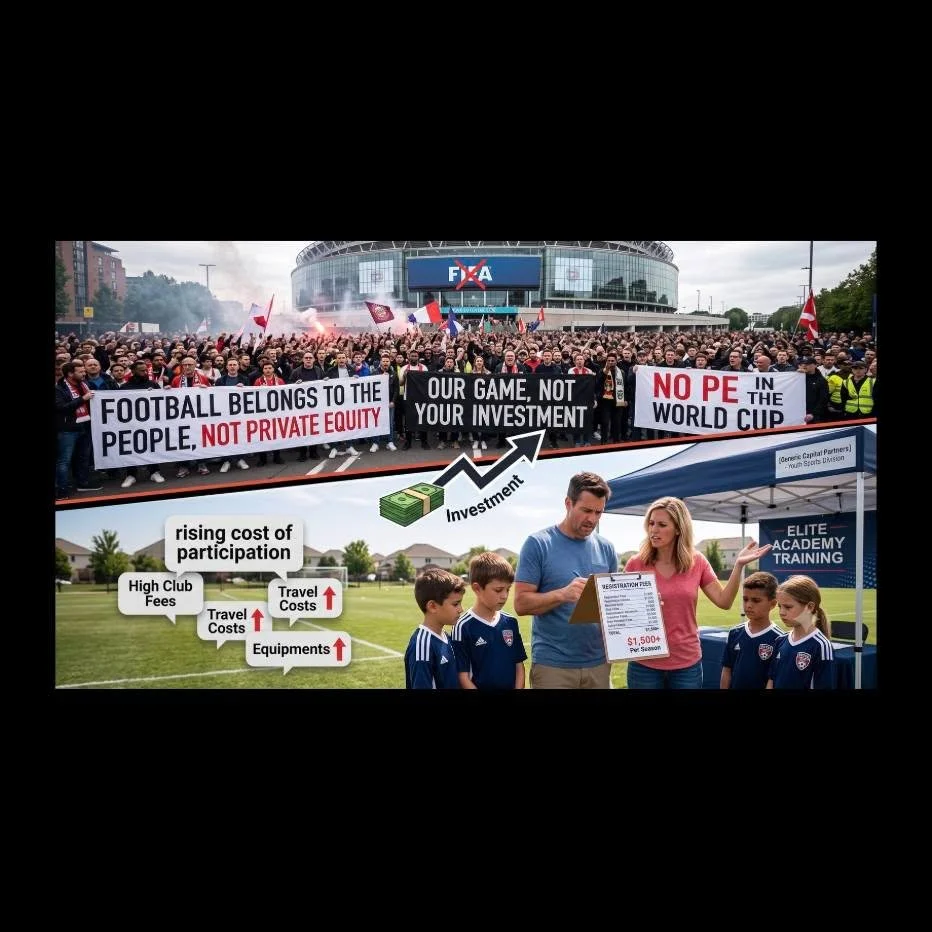 Are We Cowards? The World Rebuked FIFA&rsquo;s Cash Grab While We Feed Our Kids to the Machine

When FIFA tried to sell World Cup commercial rights to private equity for $20 billion, global soccer said NO. So why are we letting Wall Street take over 