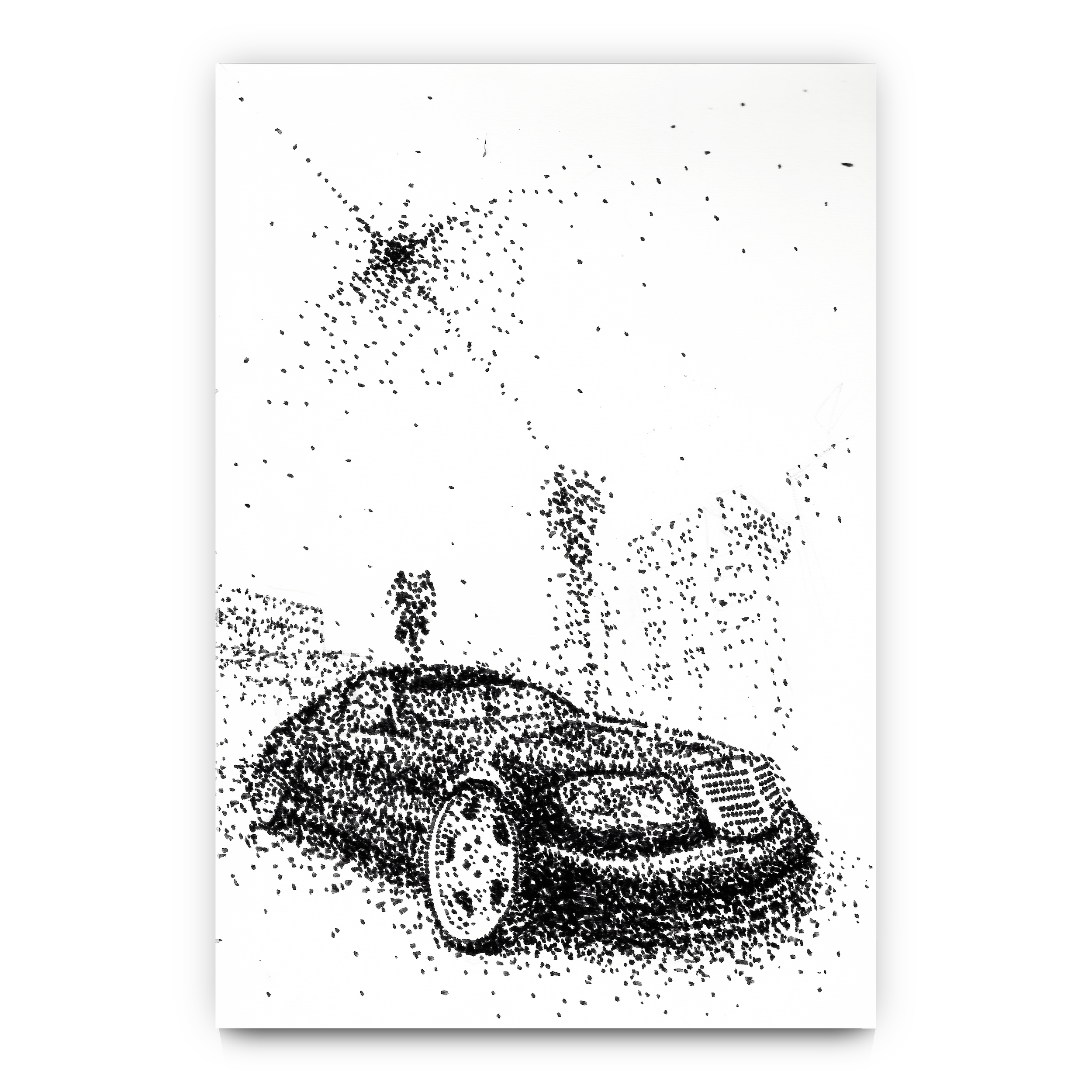Pointillism #2n 16x23cm ink on paper, 2025