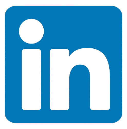 LinkedIn logo with a blue square background and black lowercase letters 'in'.
