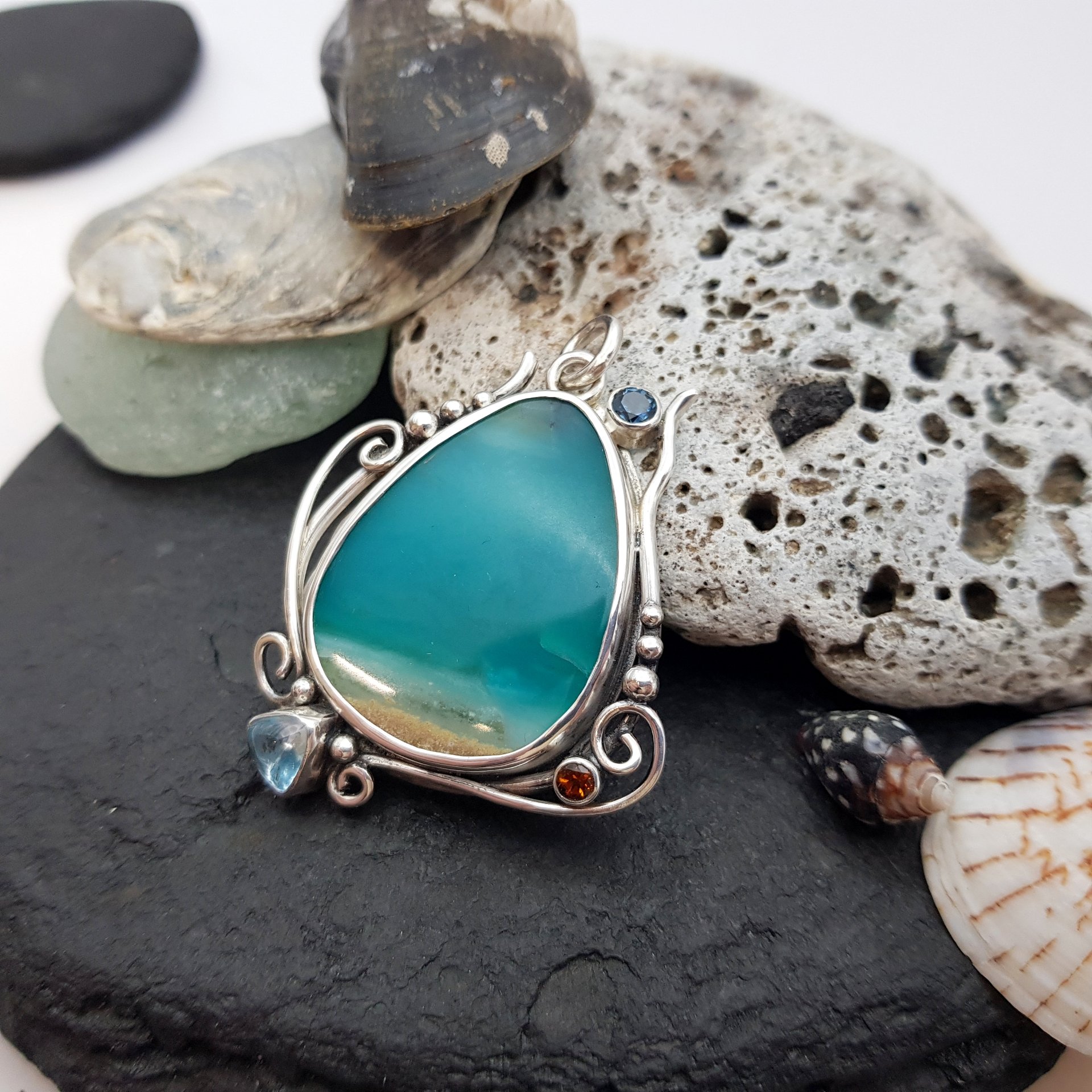 Wood Opal Pendant