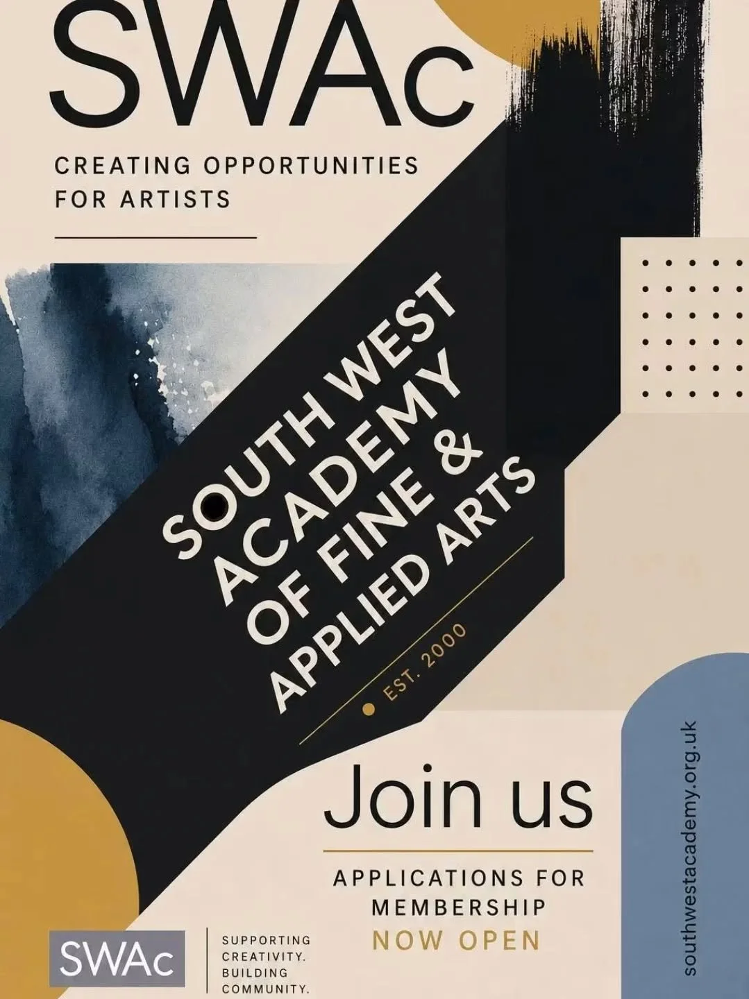 Ready to take your artistic practice to the next level?
Applications for SWAc membership are now OPEN!

Are you a practising artist, designer, maker, or creative professional looking to connect with a vibrant artistic community?

The South West Acade