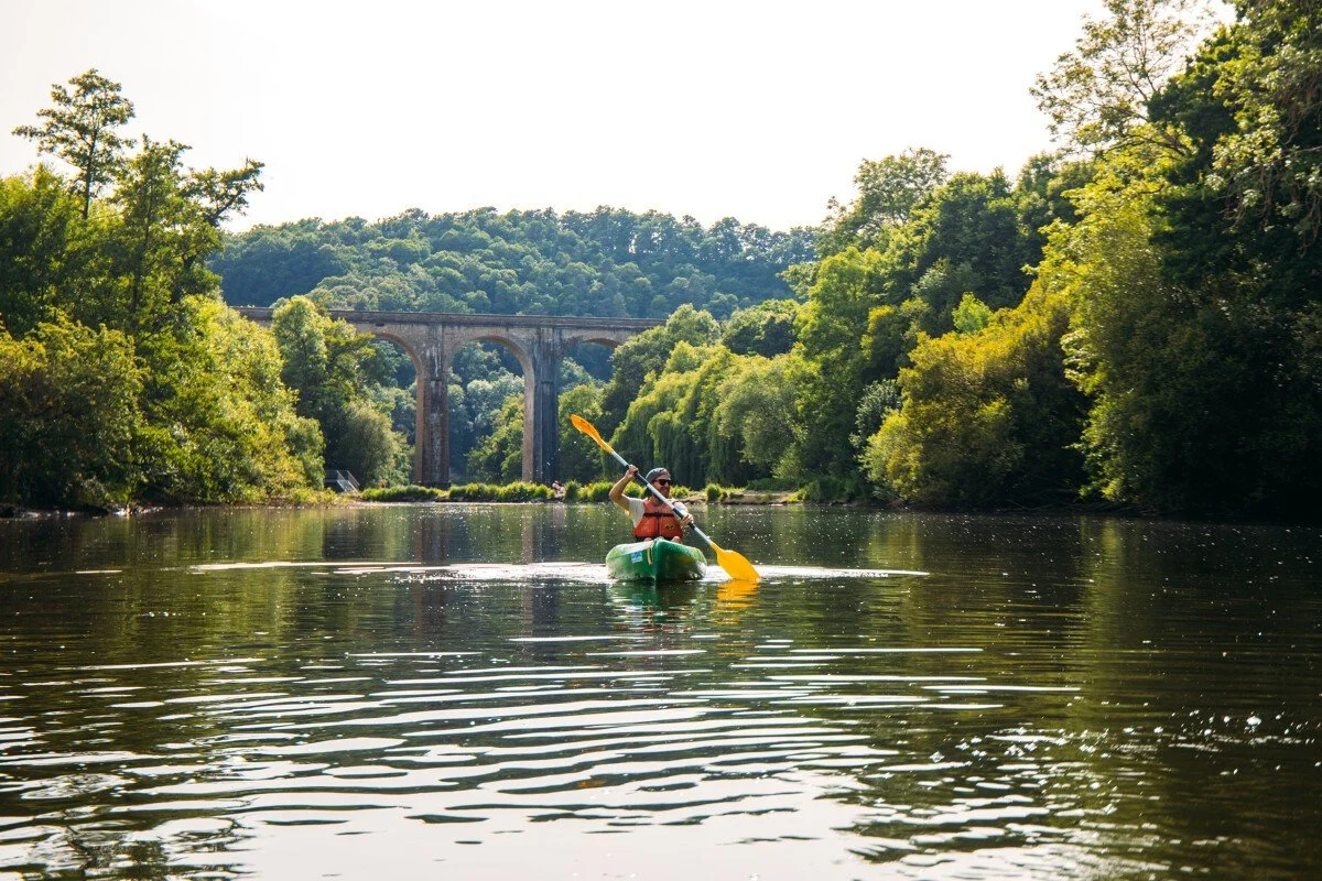 Canoeing on the Orne river in Clécy, Swiss Normandy