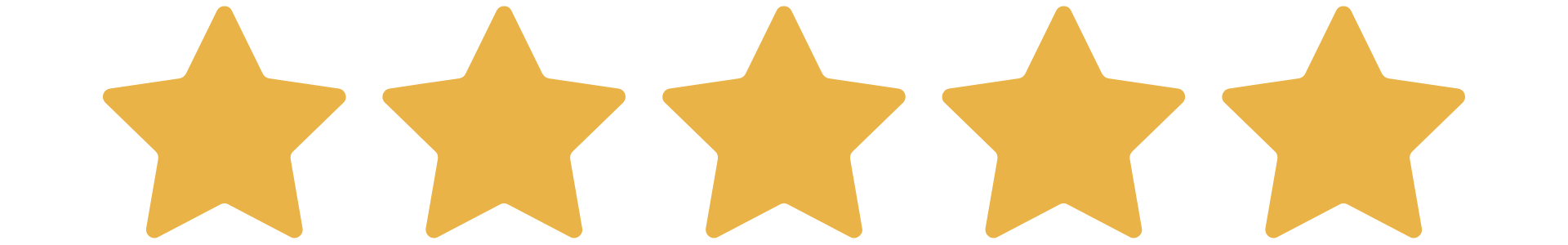 Five gold stars, arranged in a horizontal line.