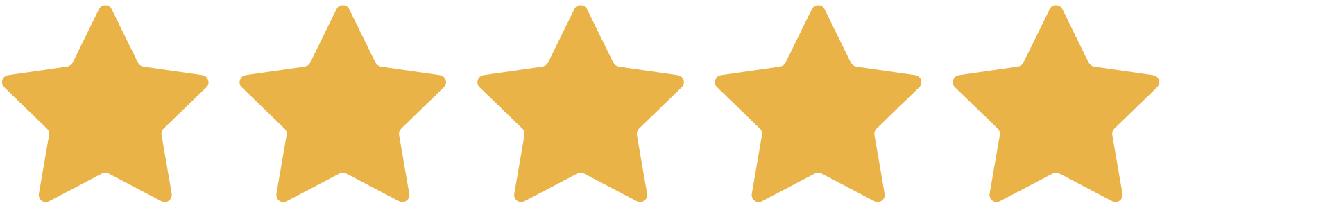 Five gold stars, arranged in a horizontal line.