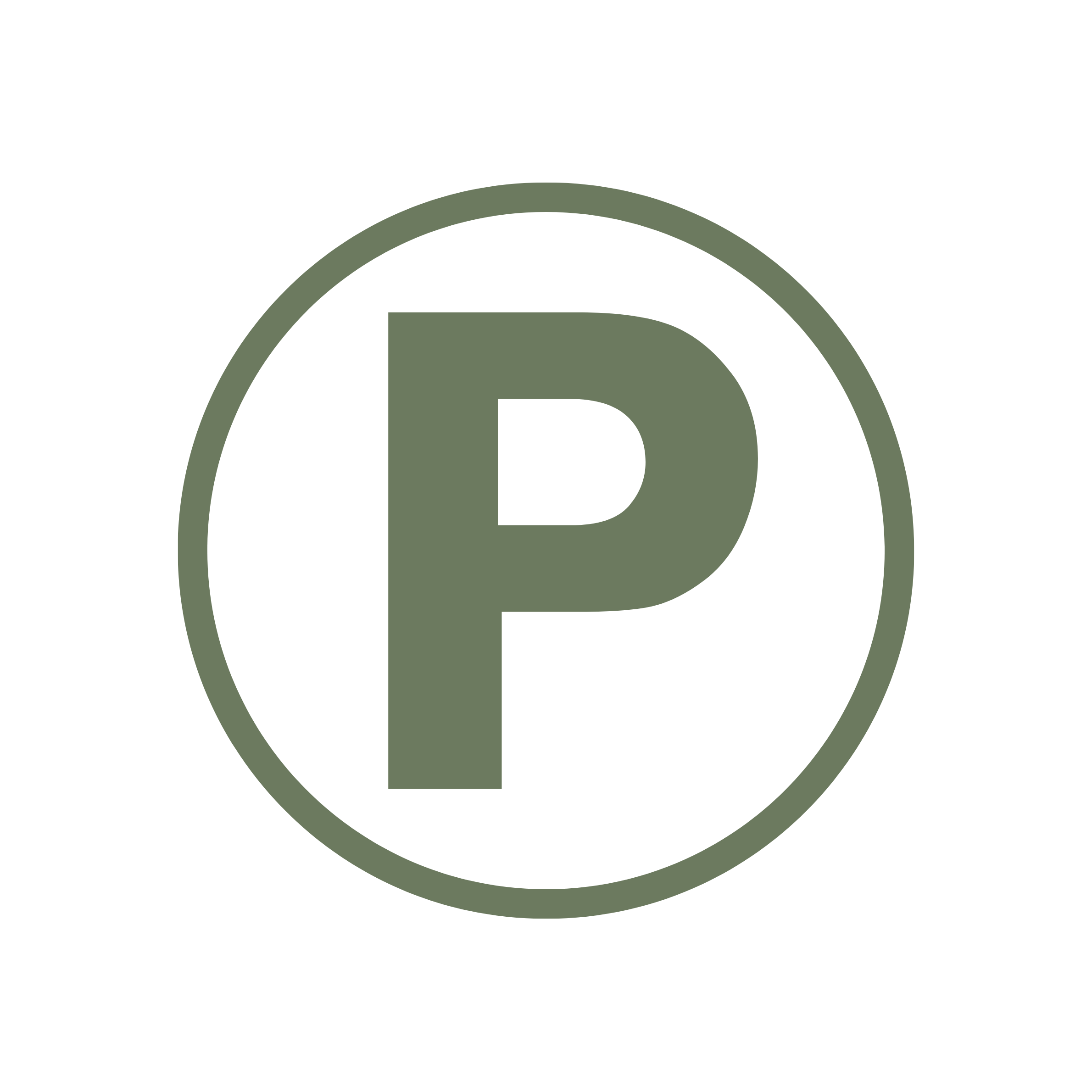 Green parking icon.