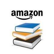 Amazon with three books stacked below it