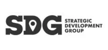 SDG Strategic Development Group logo with bold letters and a graphic element