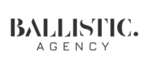 Ballistic Agency logo in black text on a white background