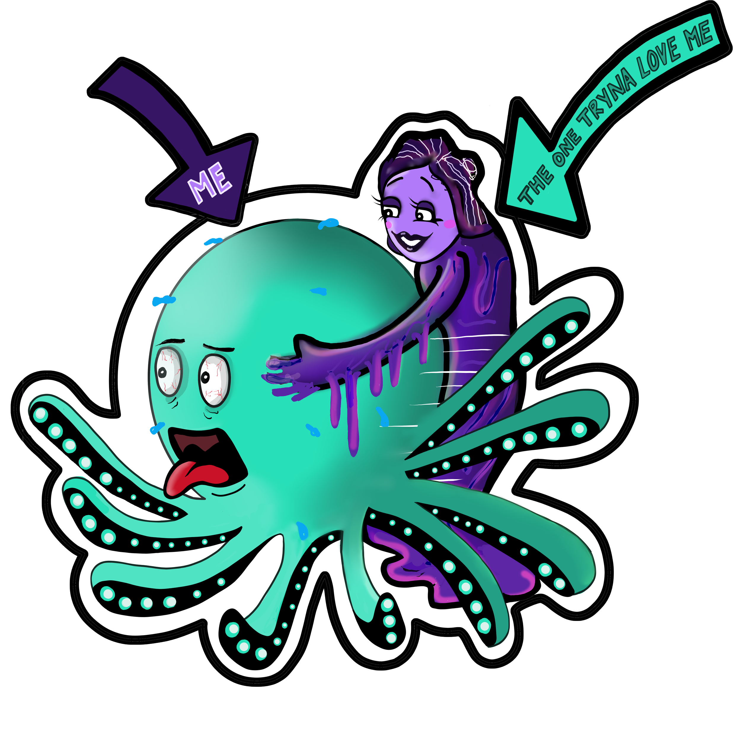 Running from Love Sticker PNG.png