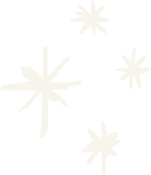 Four stylized snowflakes of varying sizes on a white background.