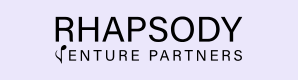 Rhapsody Venture Partners logo with black text on a light purple background.