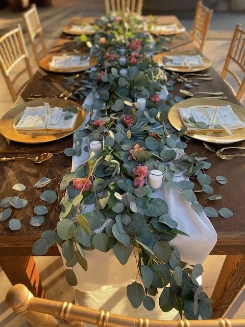 Elegant table setting for a luxury private dinner party in Arcadia,AZ