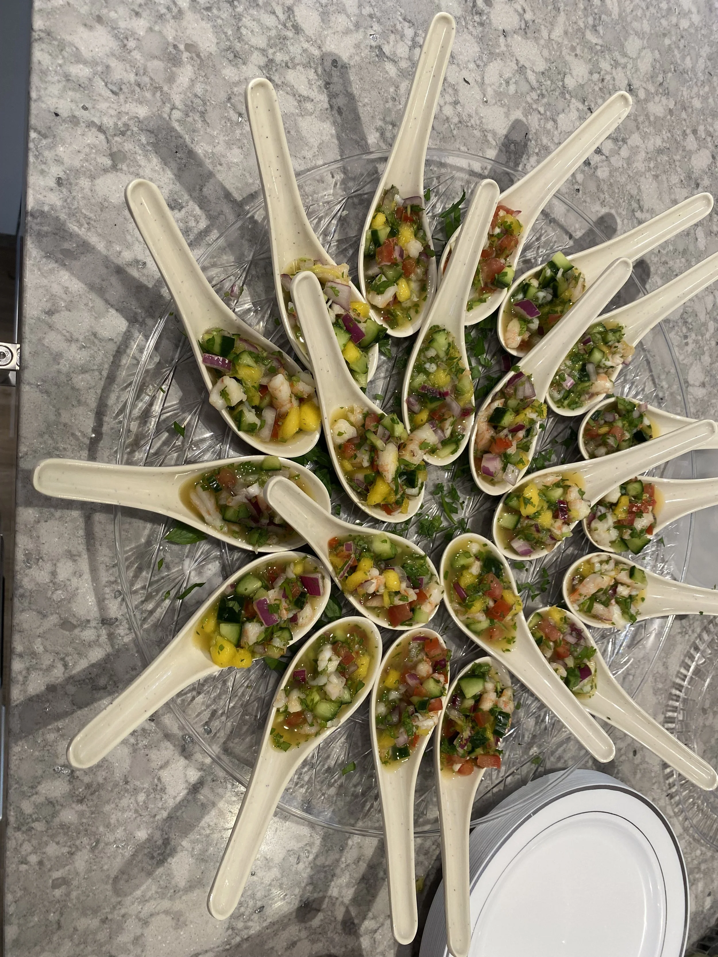 Sophisticated passed around hors d'oeuvres prepared by a luxury personal chef for an upscale event in Paradise Valley.