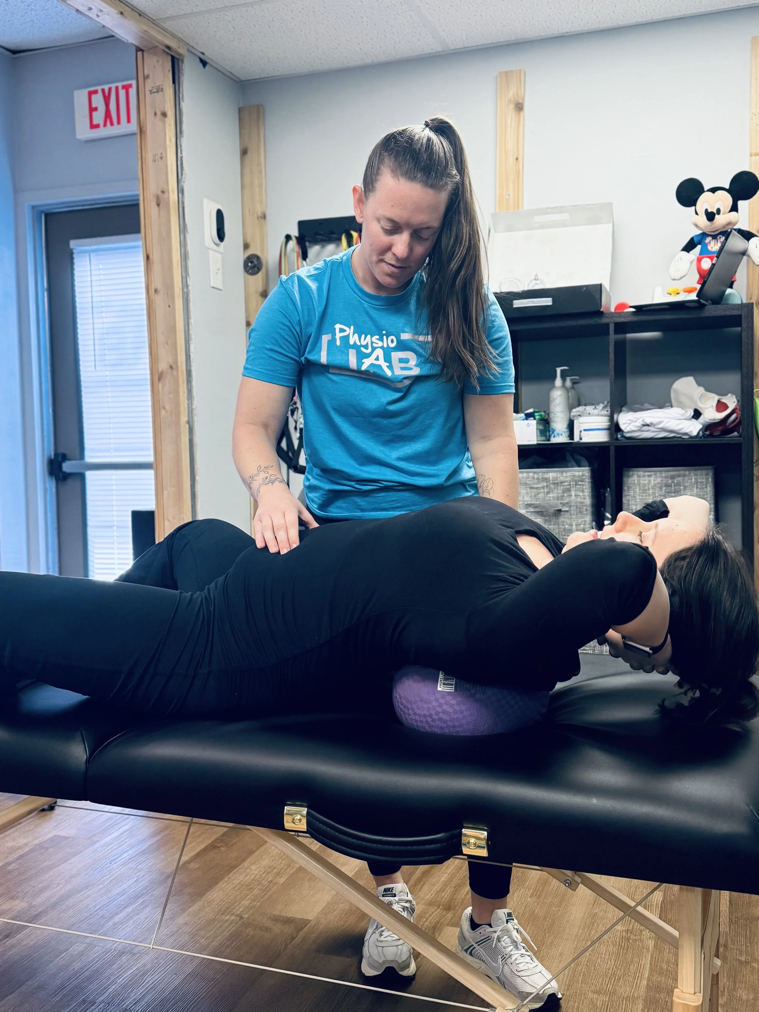 A patient working with her PT