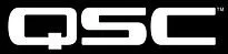 QSC logo in white on a black background