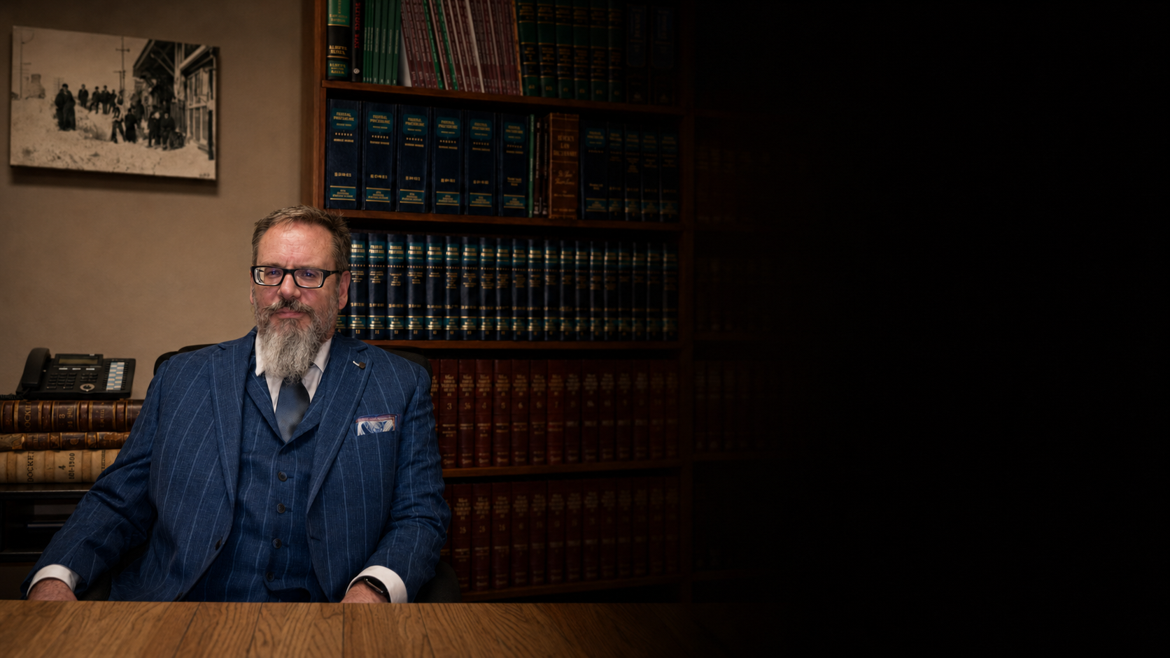 Attorney Thomas F. Murtha IV in his Dickinson, ND law office