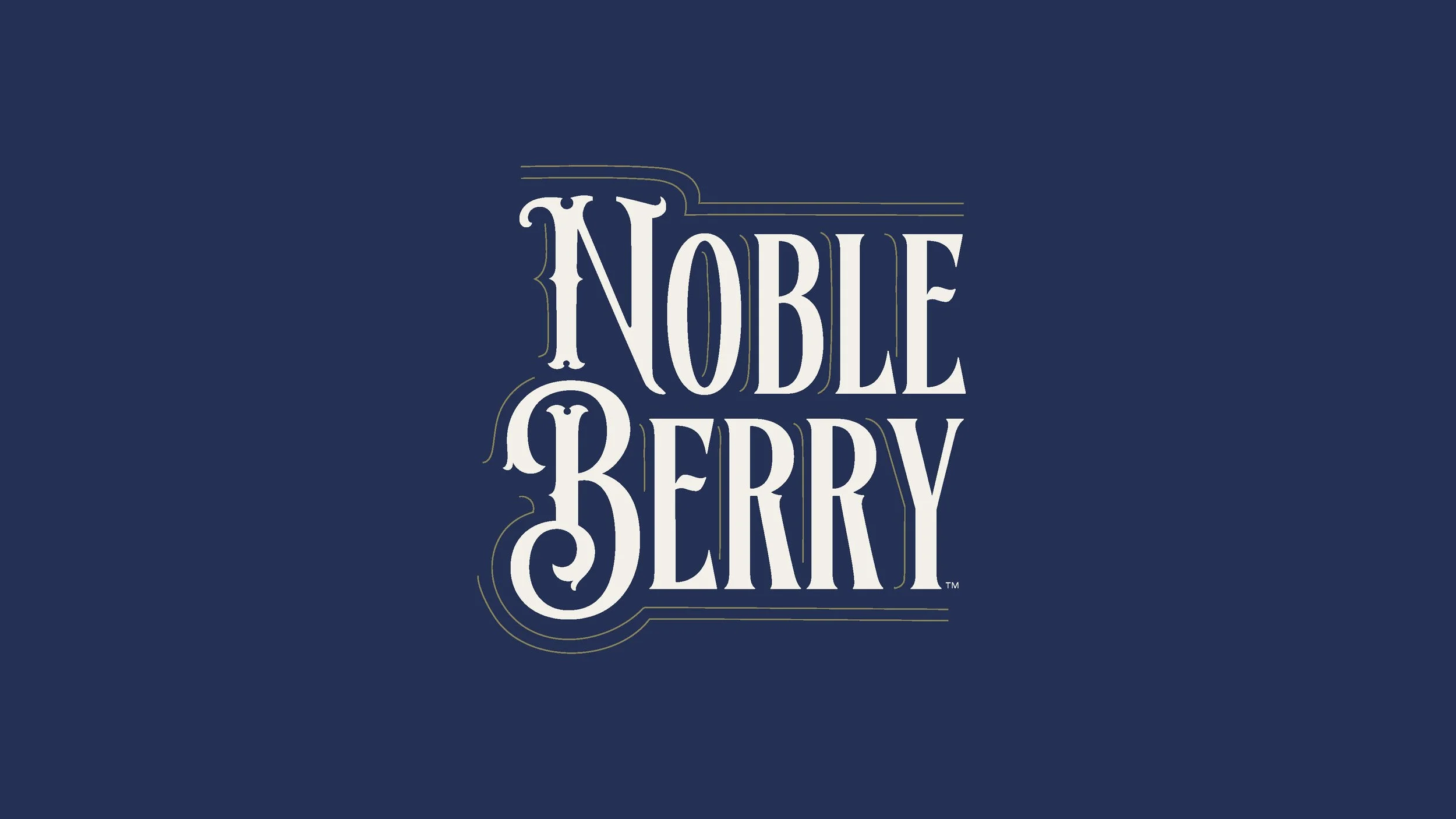 Blue background with stylized white text reading 'Noble Berry'.