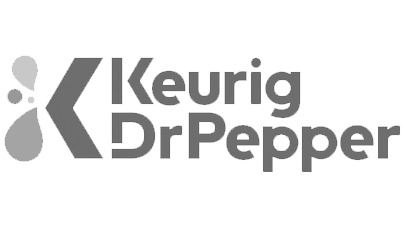Keurig Dr. Pepper logo in black and gray