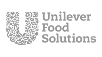 Unilever Food Solutions logo with stylized 'U' made of food and ingredients.
