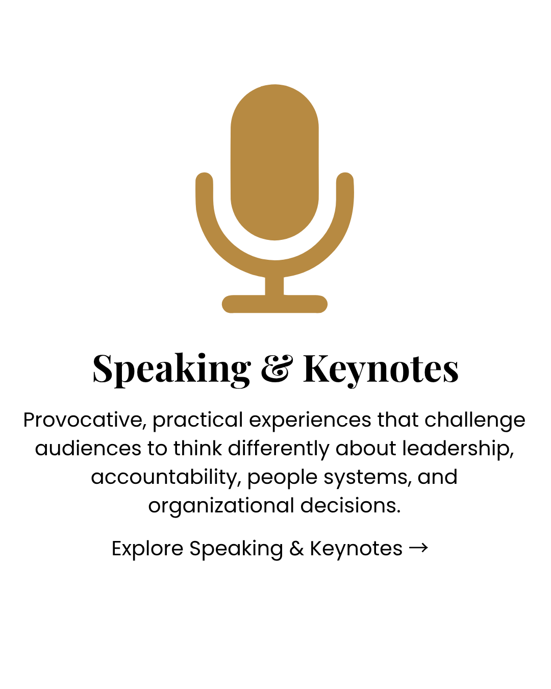 Microphone icon representing speaking and keynote engagements