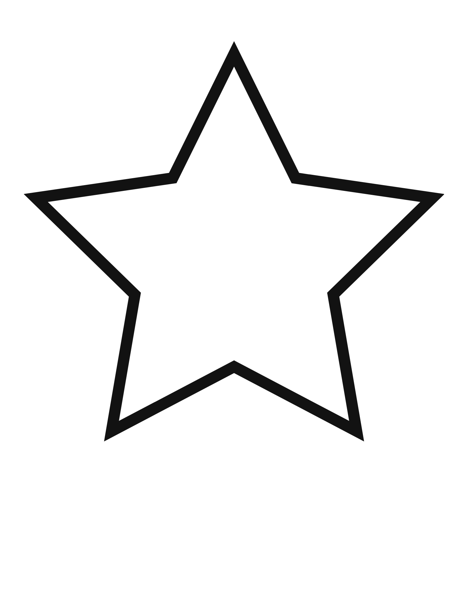 Black star outlined in black on a black background.