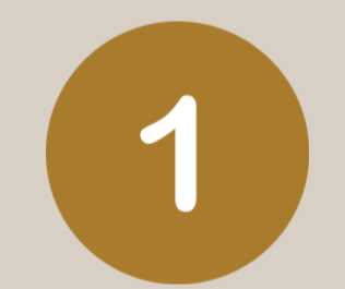 Gold circle with a white number one in the center.