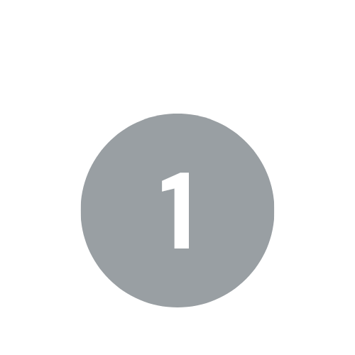 A black and white illustration of a number one badge or medal with a grey circle background and a white number one in the center.