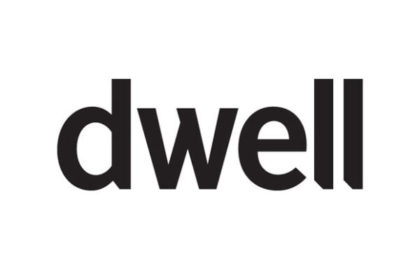 The word "dwell" in bold black lowercase letters on a white background.