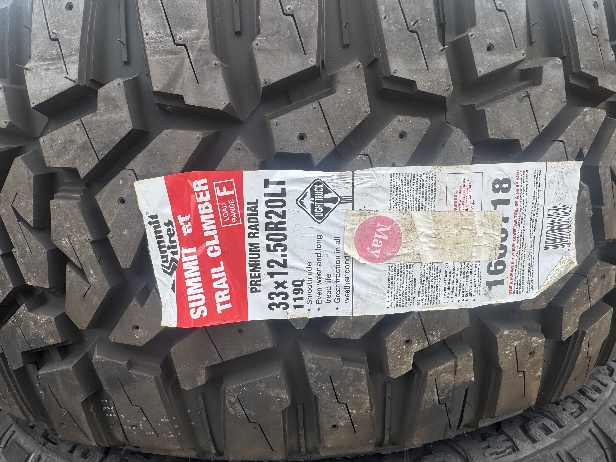 33X12.50R20LT R/T NEW TIRE