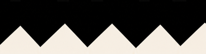 Black and white poster with a pattern of evenly spaced black triangles pointing upward and downward.
