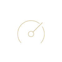 Speedometer gauge indicating a high speed
