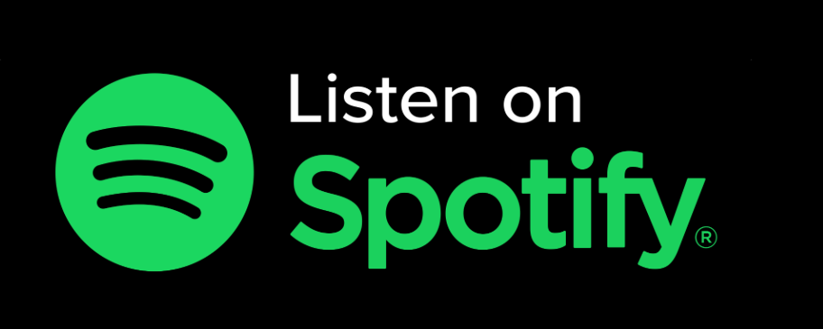 Spotify logo with the text "Listen on Spotify" on a black background.