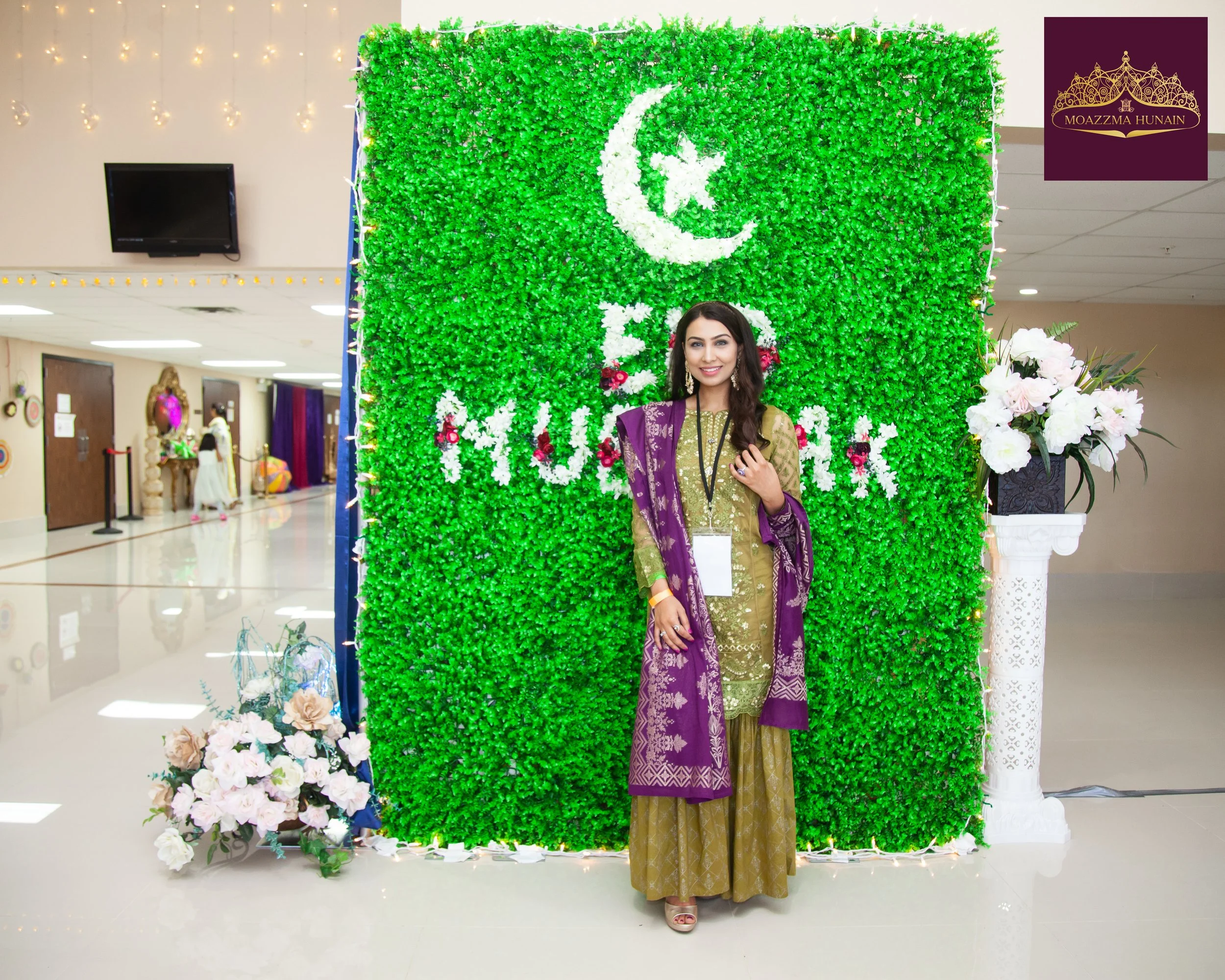 Moazzma Hunain at her show The Grand Eid Village - LIVE with Asim Azhar. Show organized by Moazzma Hunain of Moazzma Hunain Entertainment in Dallas, TX in 2019