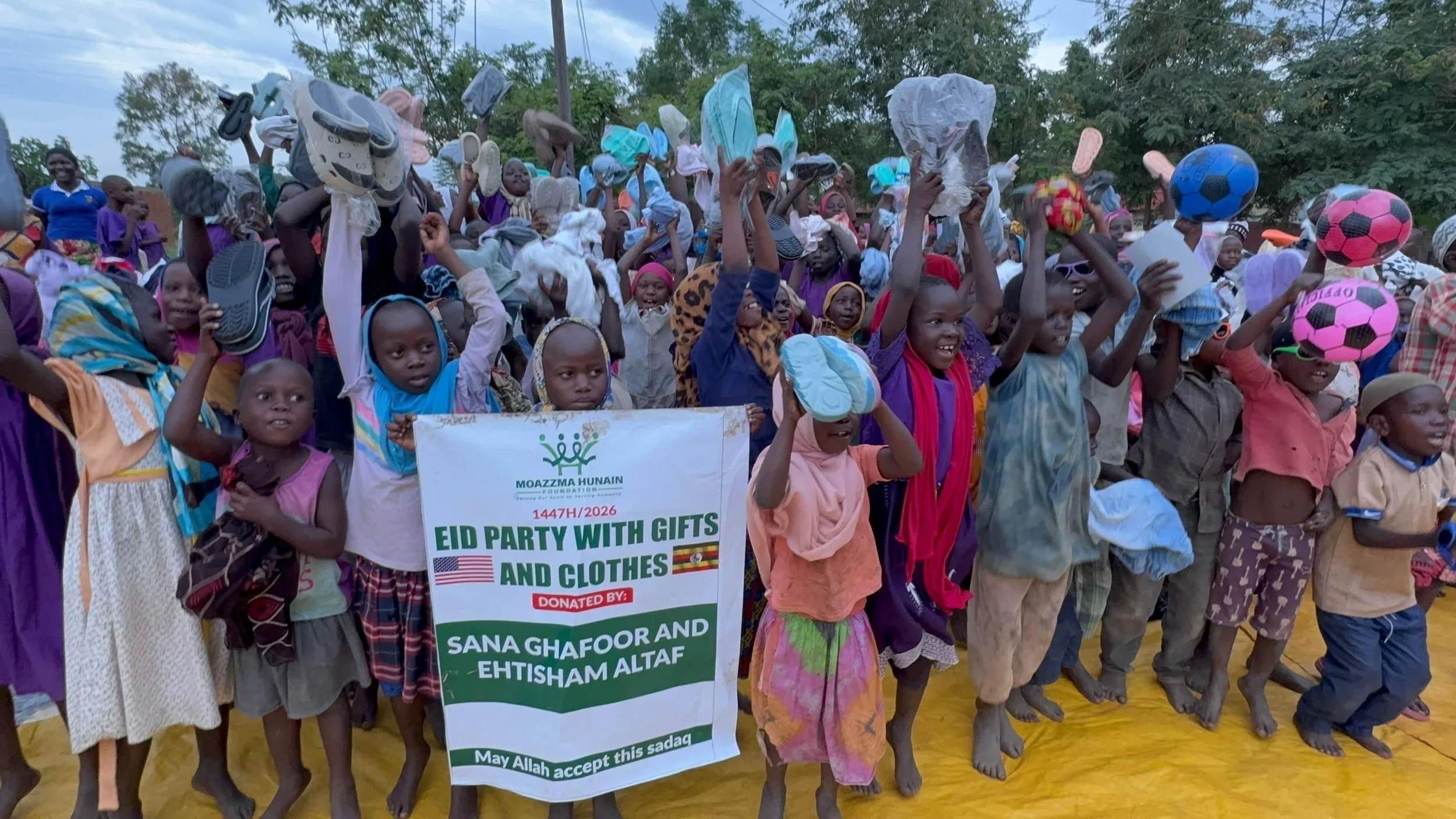 Moazzma Hunain Foundation- impact in Uganda - organized Eid Party for orphans and widows 